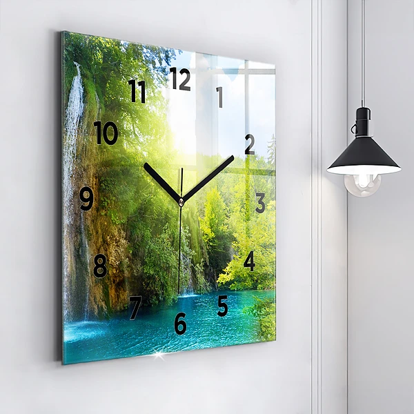 Wanduhr quadratisch Lagunenlandschaft