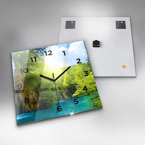 Wanduhr quadratisch Lagunenlandschaft