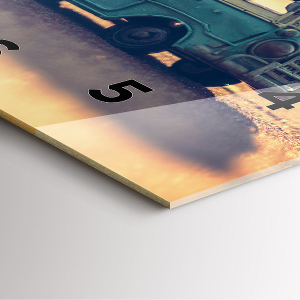 Wanduhr quadratisch Camper am Strand