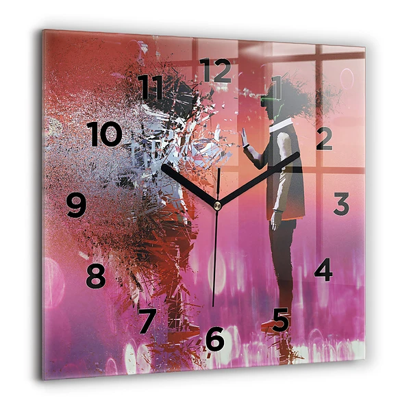 Wanduhr quadratisch mit motiv Cyberspace
