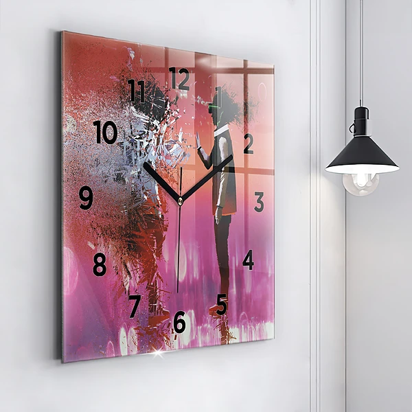 Wanduhr quadratisch mit motiv Cyberspace