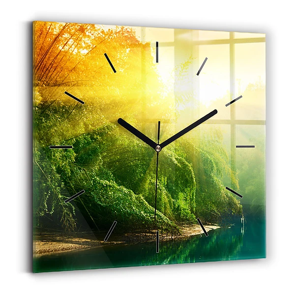 Wanduhr modern quadratisch Friedliche Natur