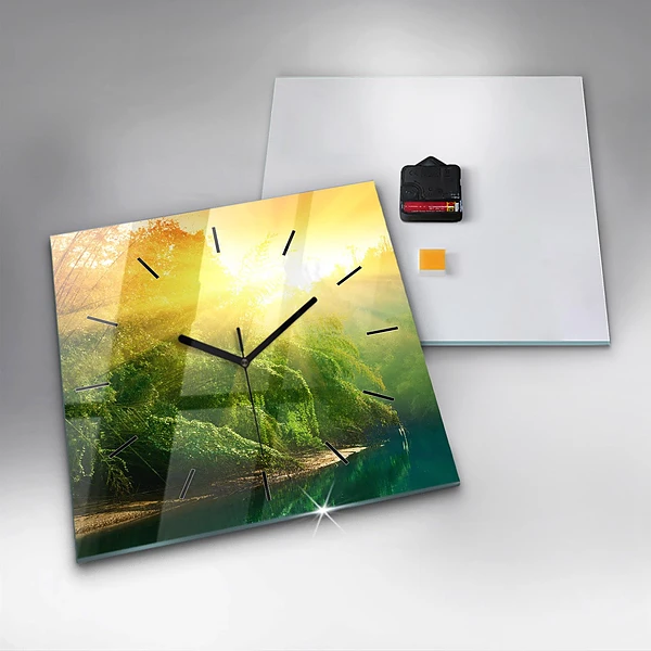 Wanduhr modern quadratisch Friedliche Natur
