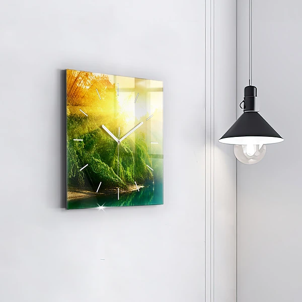 Wanduhr modern quadratisch Friedliche Natur