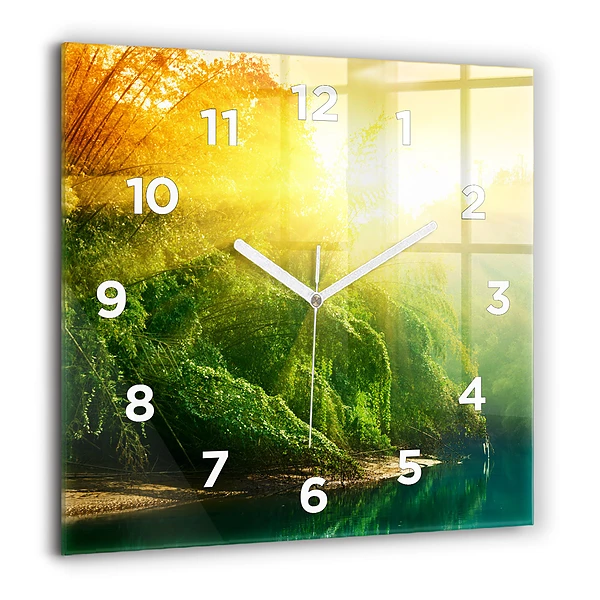 Wanduhr modern quadratisch Friedliche Natur