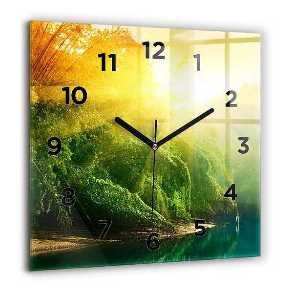 Wanduhr modern quadratisch Friedliche Natur
