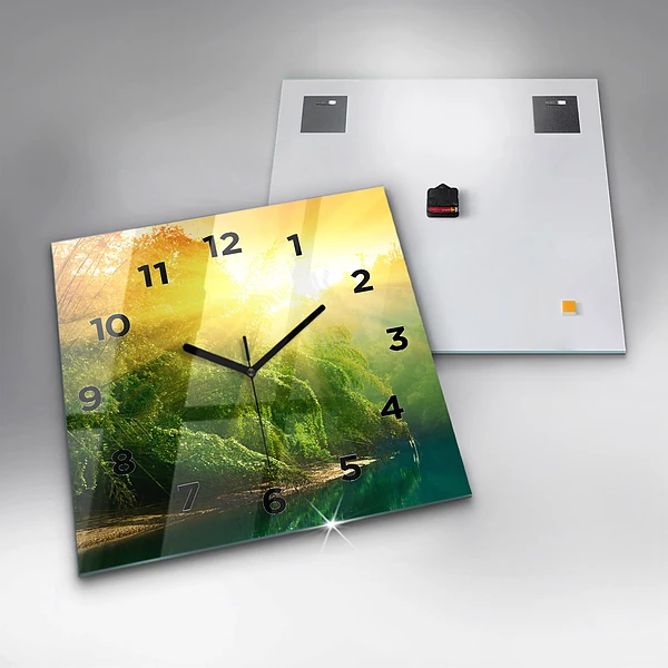 Wanduhr modern quadratisch Friedliche Natur