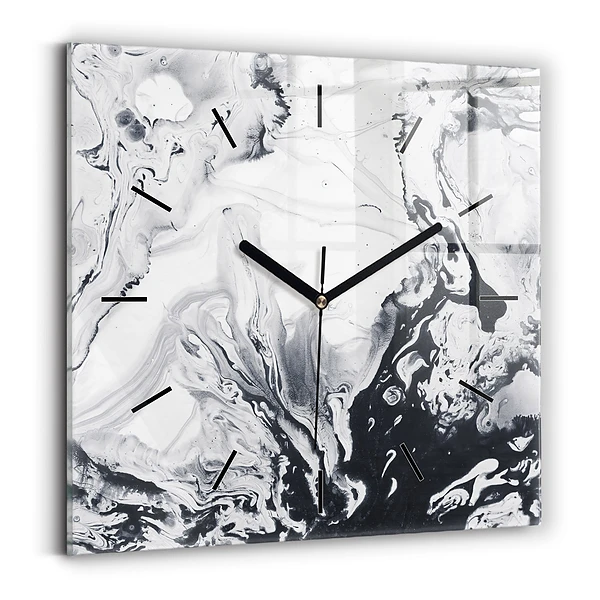 Wanduhr quadratisch mit motiv Abstrakte Tintenmurmel