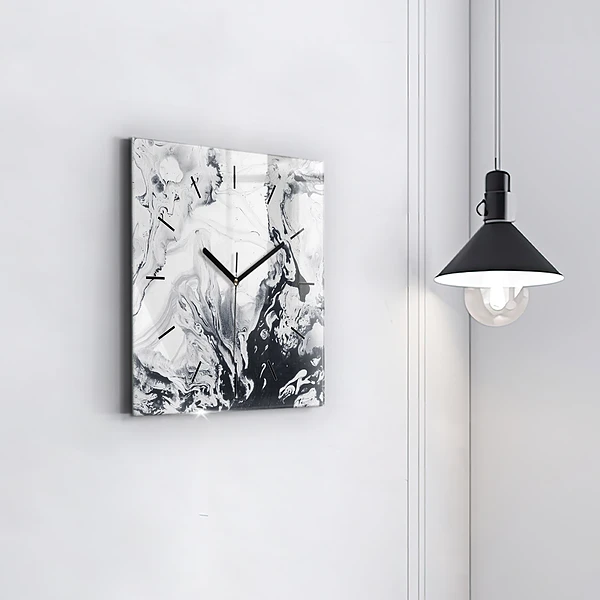 Wanduhr quadratisch mit motiv Abstrakte Tintenmurmel