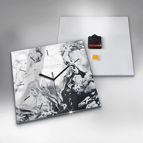 Wanduhr quadratisch mit motiv Abstrakte Tintenmurmel