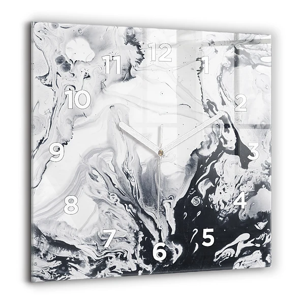 Wanduhr quadratisch mit motiv Abstrakte Tintenmurmel