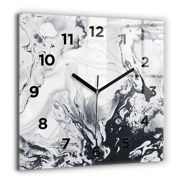 Wanduhr quadratisch mit motiv Abstrakte Tintenmurmel