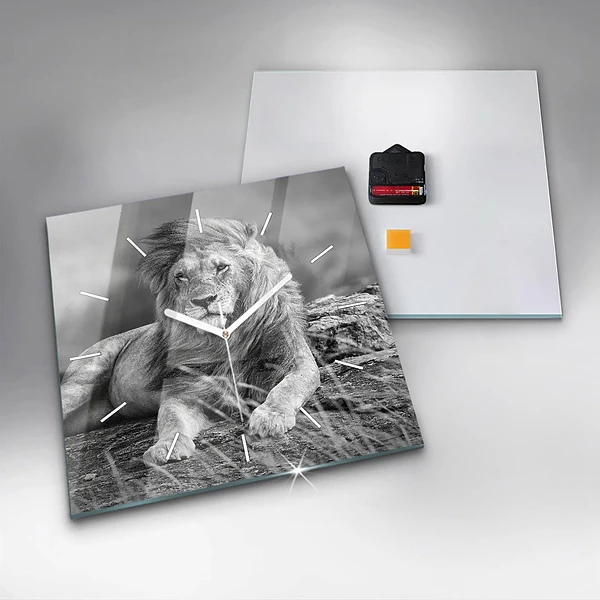 Wanduhr quadratisch mit motiv Abstrakt - Löwe