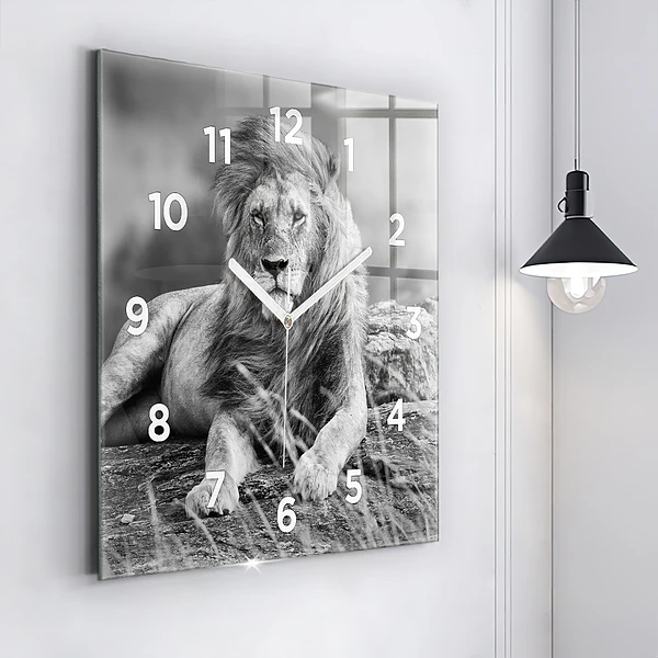 Wanduhr quadratisch mit motiv Abstrakt - Löwe