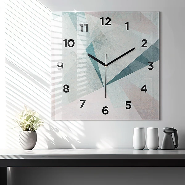 Wanduhr quadratisch Dreiecke Abstrakte Textur