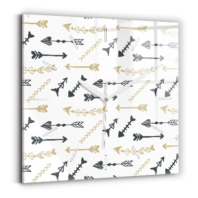 Wanduhr modern quadratisch Geometrisches Hipster-Muster