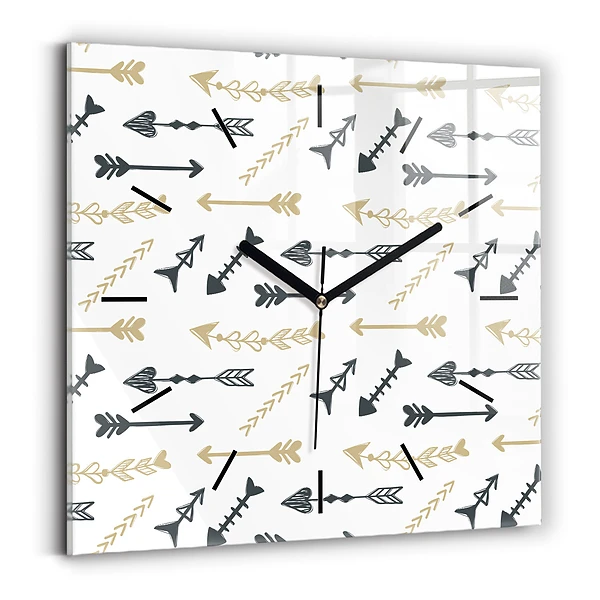 Wanduhr modern quadratisch Geometrisches Hipster-Muster