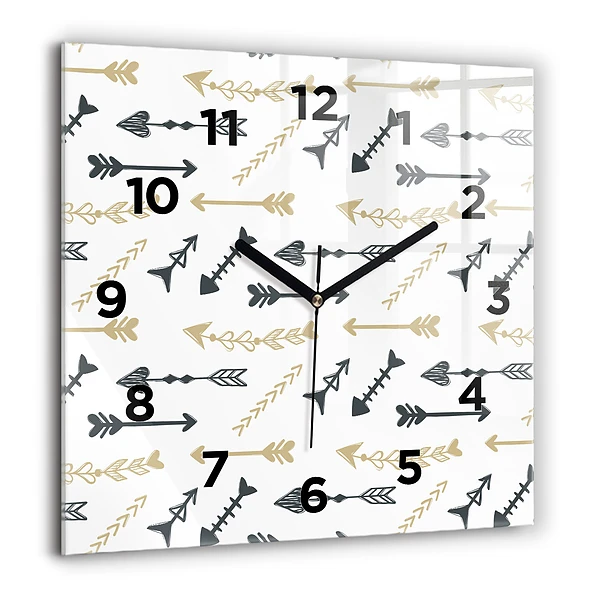 Wanduhr modern quadratisch Geometrisches Hipster-Muster