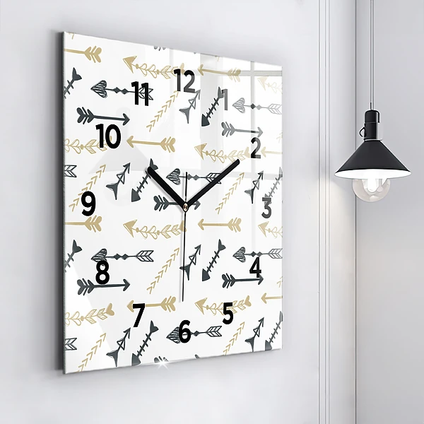 Wanduhr modern quadratisch Geometrisches Hipster-Muster