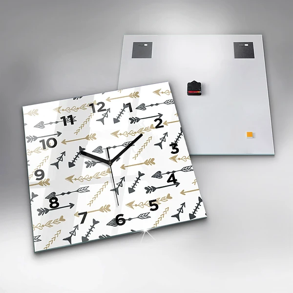 Wanduhr modern quadratisch Geometrisches Hipster-Muster