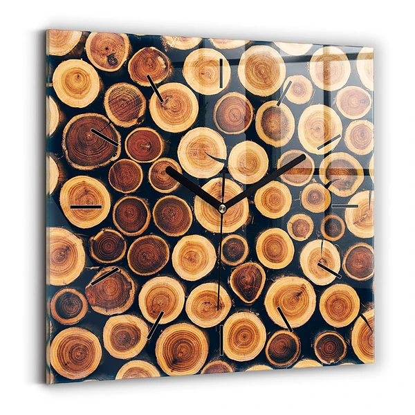 Wanduhr quadratisch mit motiv Holz