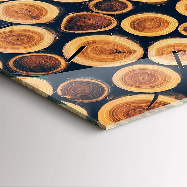 Wanduhr quadratisch mit motiv Holz