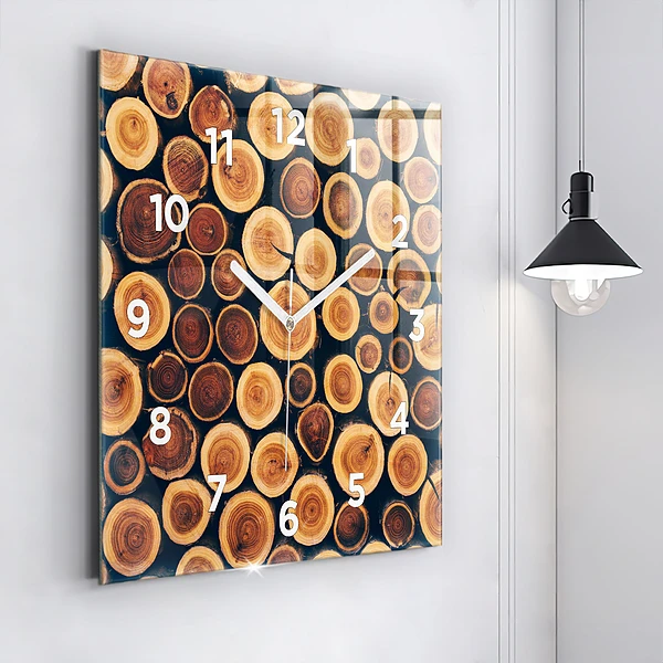 Wanduhr quadratisch mit motiv Holz