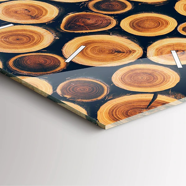 Wanduhr quadratisch mit motiv Holz