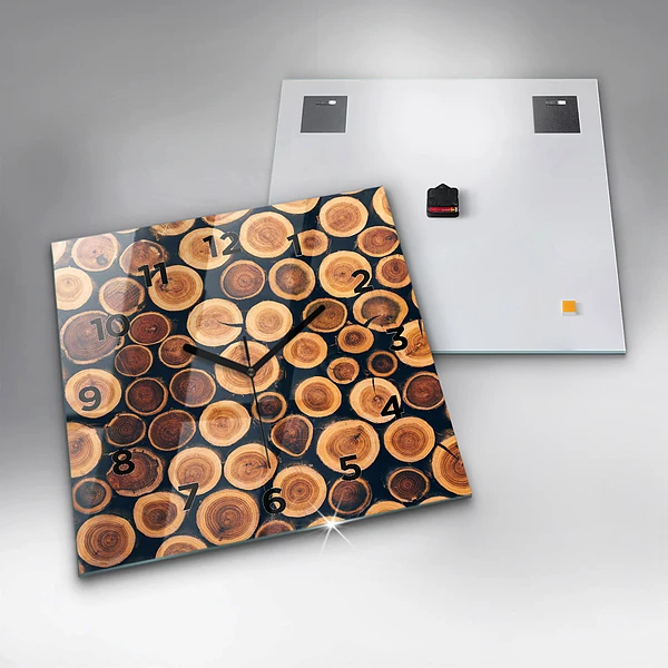 Wanduhr quadratisch mit motiv Holz