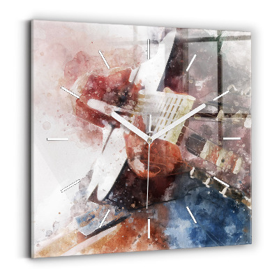 Wanduhr quadratisch mit motiv Gitarren-Visualisierung