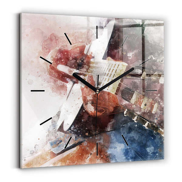 Wanduhr quadratisch mit motiv Gitarren-Visualisierung