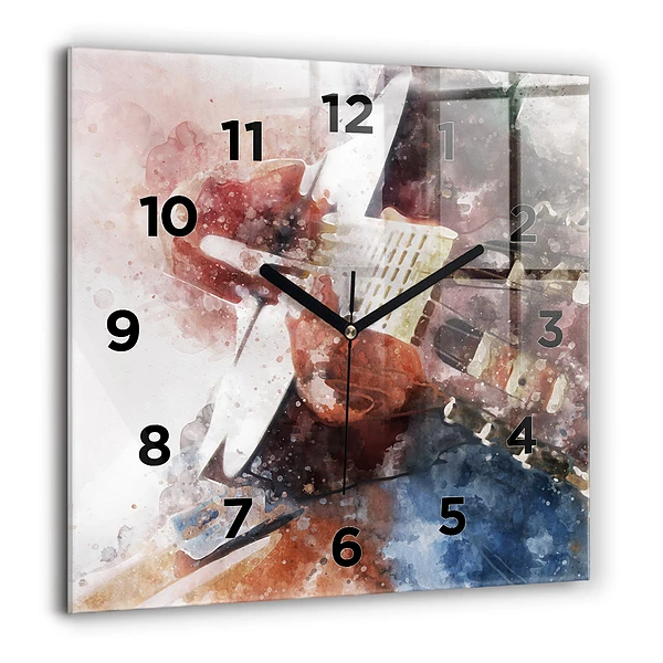 Wanduhr quadratisch mit motiv Gitarren-Visualisierung
