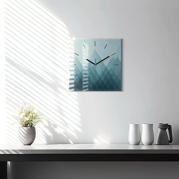 Wanduhr quadratisch mit motiv Geometrische Figuren