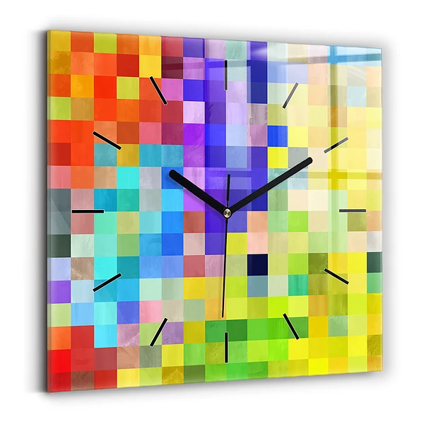 Wanduhr quadratisch Komposition von Quadraten