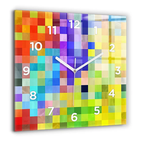 Wanduhr quadratisch Komposition von Quadraten