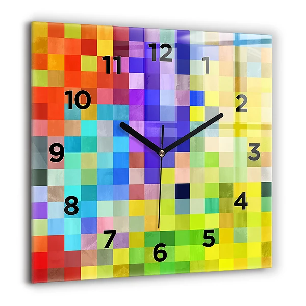 Wanduhr quadratisch Komposition von Quadraten
