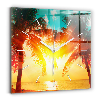 Wanduhr quadratisch Urlaub Rest Sommer