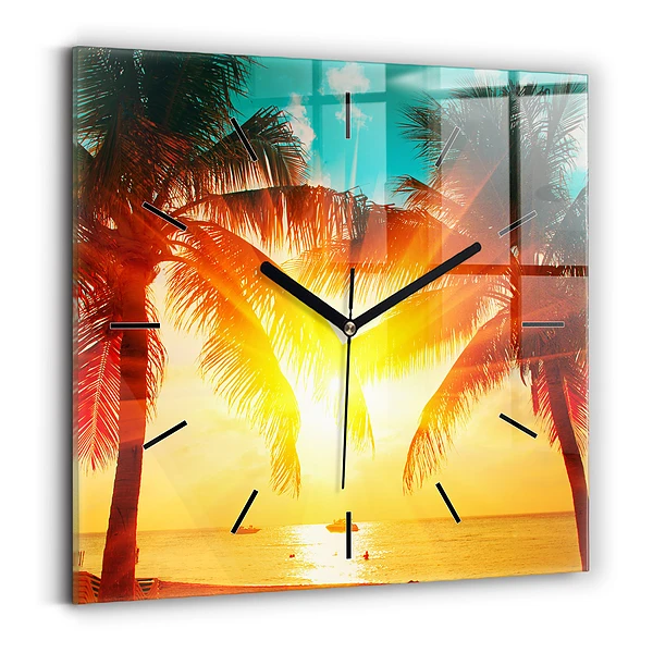 Wanduhr quadratisch Urlaub Rest Sommer