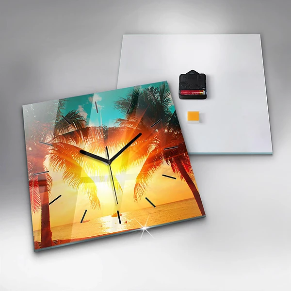 Wanduhr quadratisch Urlaub Rest Sommer