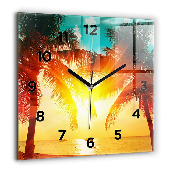 Wanduhr quadratisch Urlaub Rest Sommer