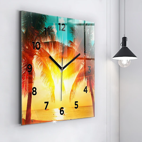 Wanduhr quadratisch Urlaub Rest Sommer