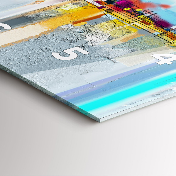 Wanduhr quadratisch Abstrakte Öl-Landschaft