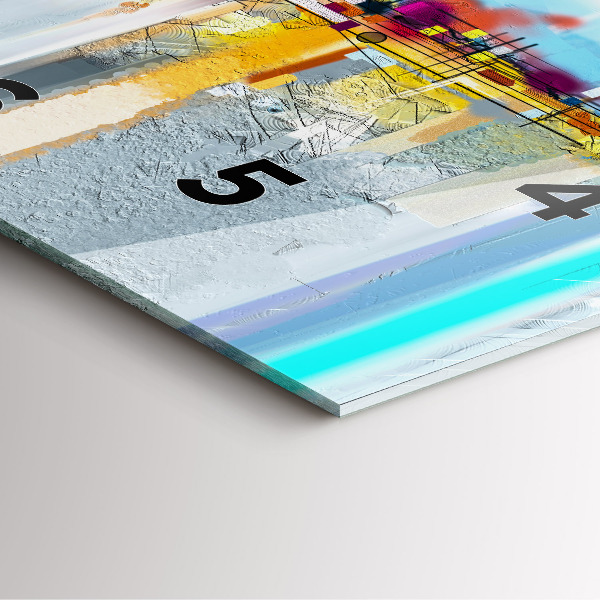 Wanduhr quadratisch Abstrakte Öl-Landschaft