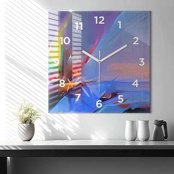 Wanduhr quadratisch mit motiv Meereslandschaft