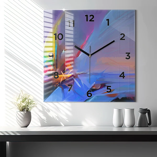 Wanduhr quadratisch mit motiv Meereslandschaft