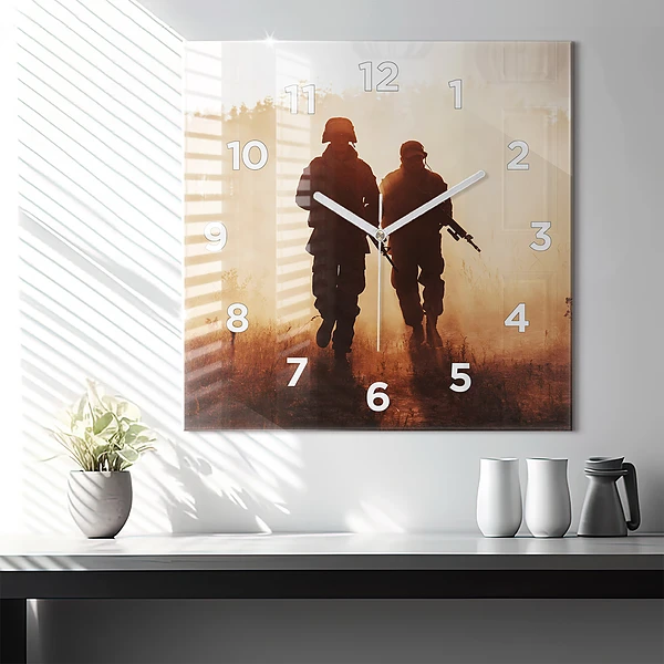 Wanduhr quadratisch mit motiv Marines der Vereinigten Staaten