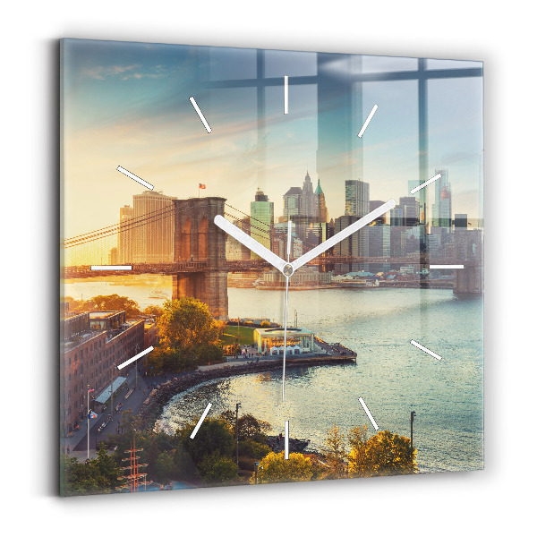 Wanduhr modern quadratisch New York Manhattan