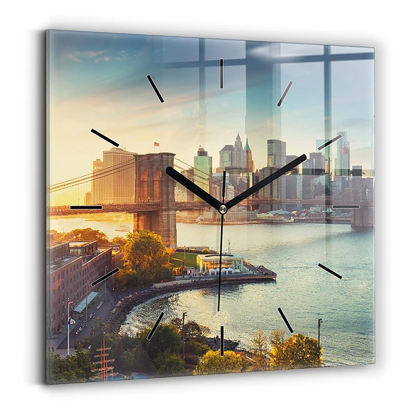Wanduhr modern quadratisch New York Manhattan