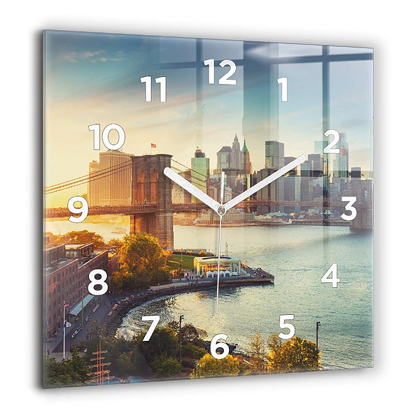 Wanduhr modern quadratisch New York Manhattan