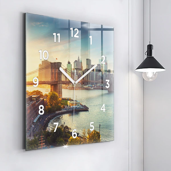 Wanduhr modern quadratisch New York Manhattan